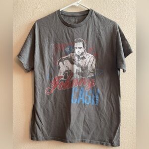 Johnny‎ Cash Gray Graphic T-Shirt size Medium